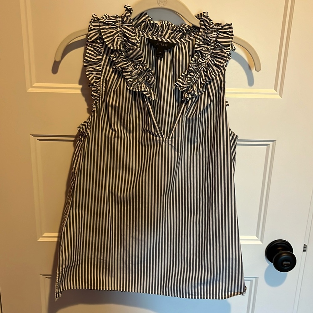 Jcrew ruffle neck top